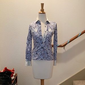 BLUE FLORAL SMALL BUTTON-DOWN SHIRT